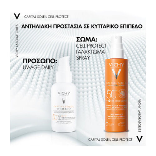 Capital Soleil Cell Protect SPF50+ &Alpha;&nu;&tau;&eta;&lambda;&iota;&alpha;&kappa;ό &Gamma;&alpha;&lambda;ά&kappa;&tau;&omega;&mu;&alpha; &sigma;&epsilon; &Sigma;&pi;&rho;έ&iota; 200ml - &Alpha;&nu;&tau;&eta;&lambda;&iota;&alpha;&kappa;ά🌞 | L'Or&eacute;al Dermatological Beauty Partner Shop