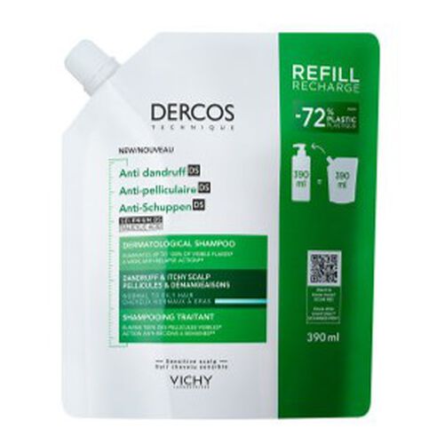 DERCOS Anti-Dandruff DS &Sigma;&alpha;&mu;&pi;&omicron;&upsilon;ά&nu; &gamma;&iota;&alpha; &kappa;&alpha;&nu;&omicron;&nu;&iota;&kappa;ά - &lambda;&iota;&pi;&alpha;&rho;ά. Refill 390ml - Eco-&pi;&rho;&omicron;ϊό&nu;&tau;&alpha; 🍃 | L'Or&eacute;al Dermatological Beauty Partner Shop