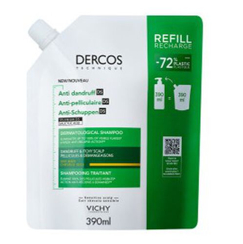 DERCOS Anti-Dandruff DS &Sigma;&alpha;&mu;&pi;&omicron;&upsilon;ά&nu; &gamma;&iota;&alpha; &xi;&eta;&rho;ά &mu;&alpha;&lambda;&lambda;&iota;ά. Refill 390ml - Eco-&pi;&rho;&omicron;ϊό&nu;&tau;&alpha; 🍃 | L'Or&eacute;al Dermatological Beauty Partner Shop